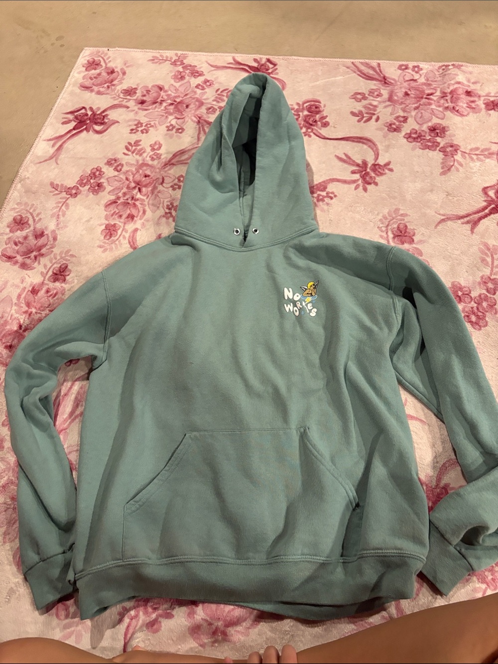 Red Eight Seafoam Green Hoodie - 'No Worries' Graphic Men’s Sweater
